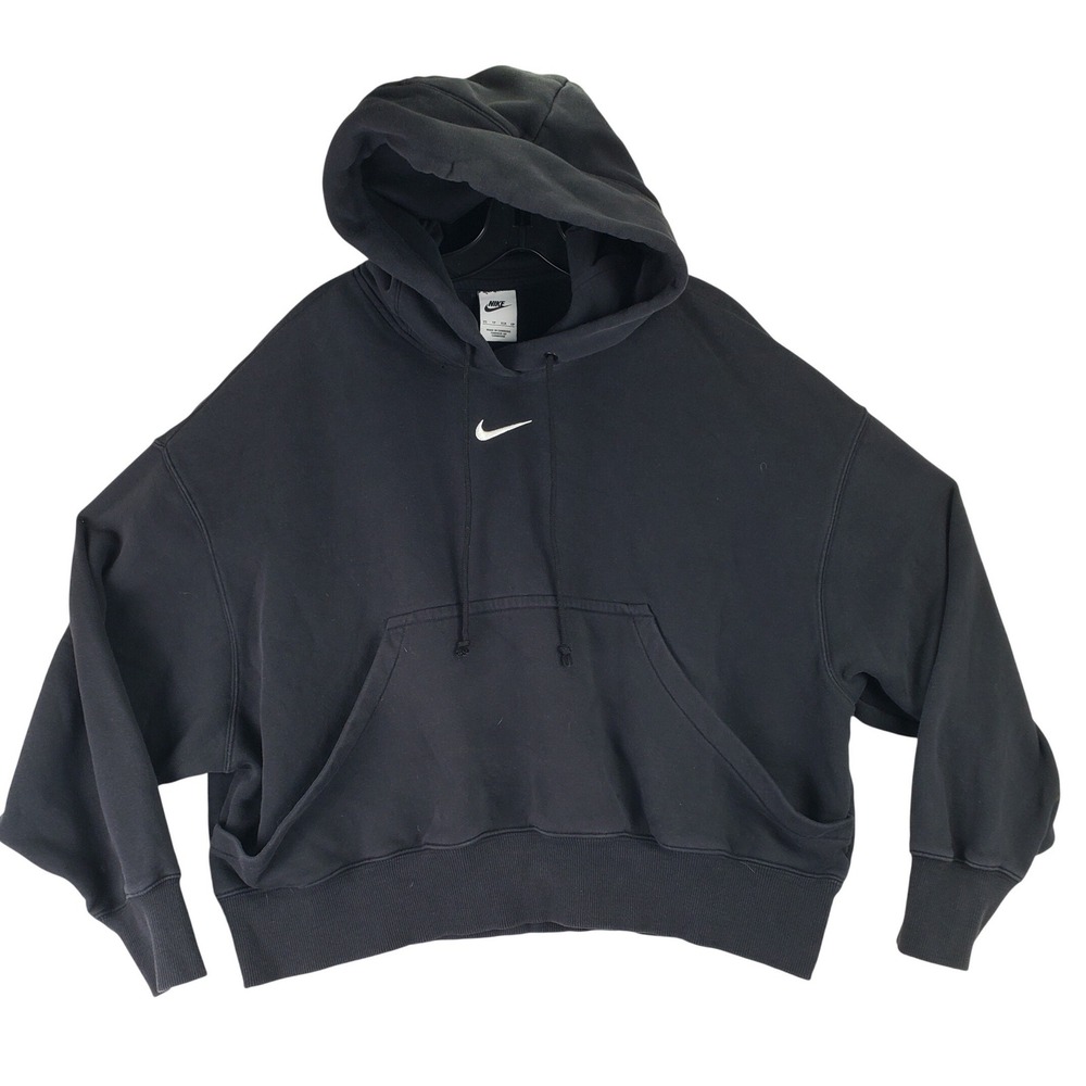 Nike Solo Swoosh Pullover Hoodie Mens‎ XS Black Streetwear Sporty Streetwear